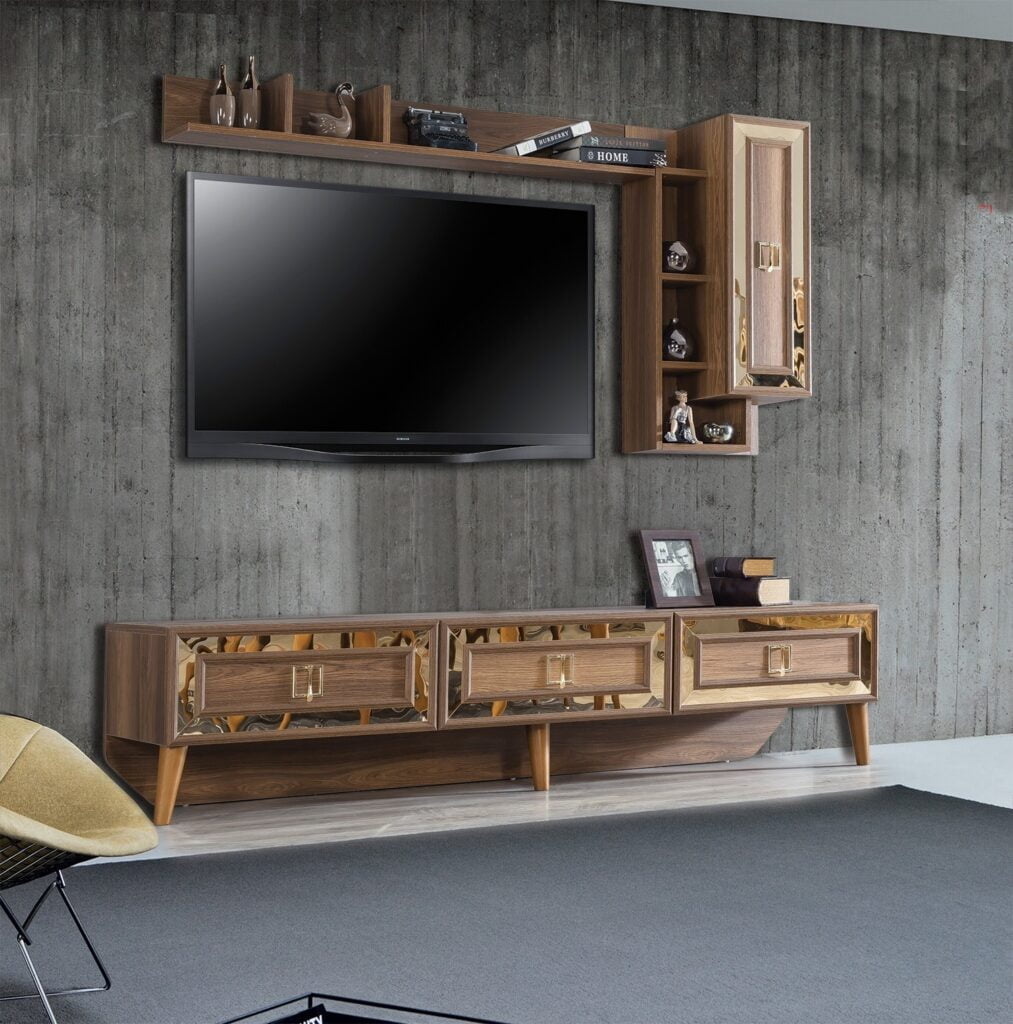 DORA CEVİZ DUVAR ÜNİTESİ Dimax Mobilya